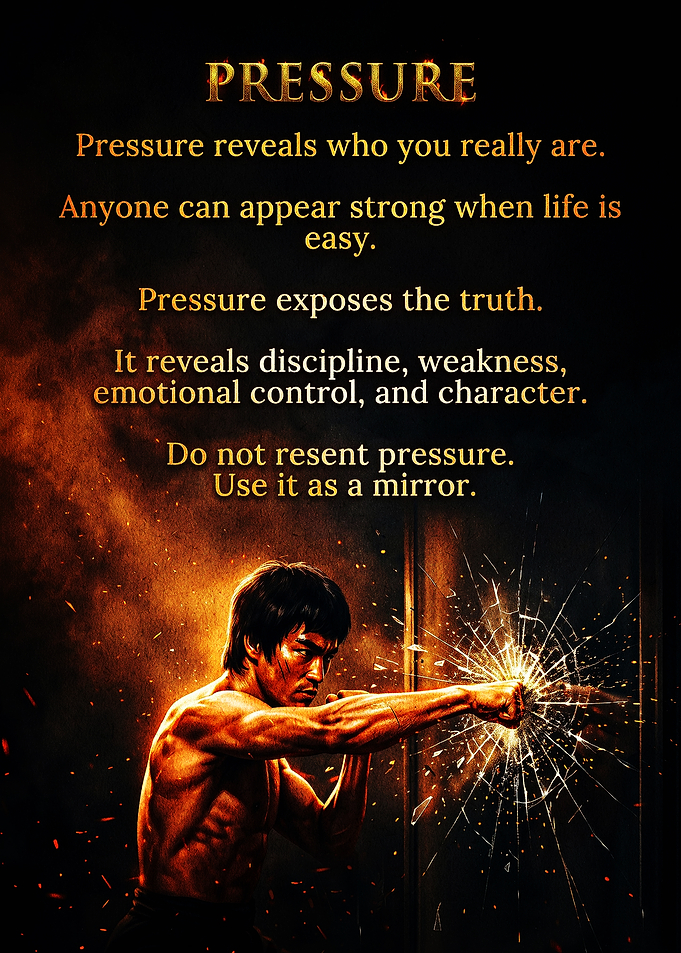 Bruce Lee Inspirational Pressure Quote Poster
