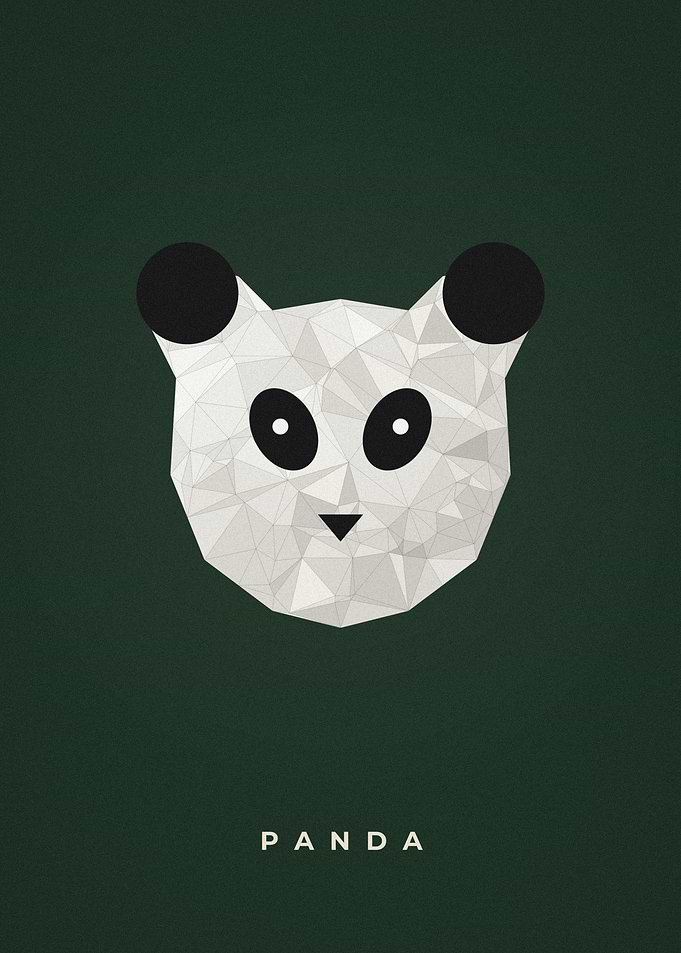 Geometric Panda Low Poly Animal Portrait