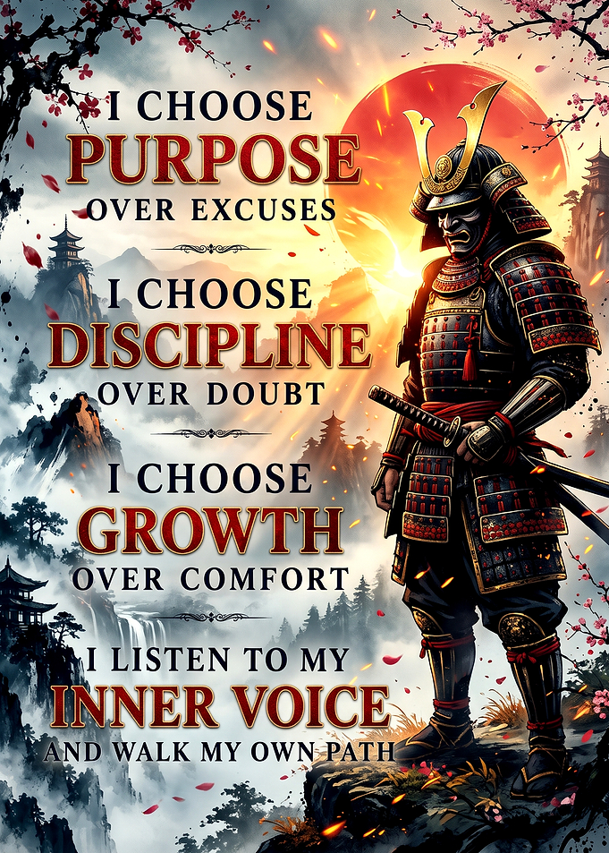 Inspirational Samurai Warrior Motivational Poster