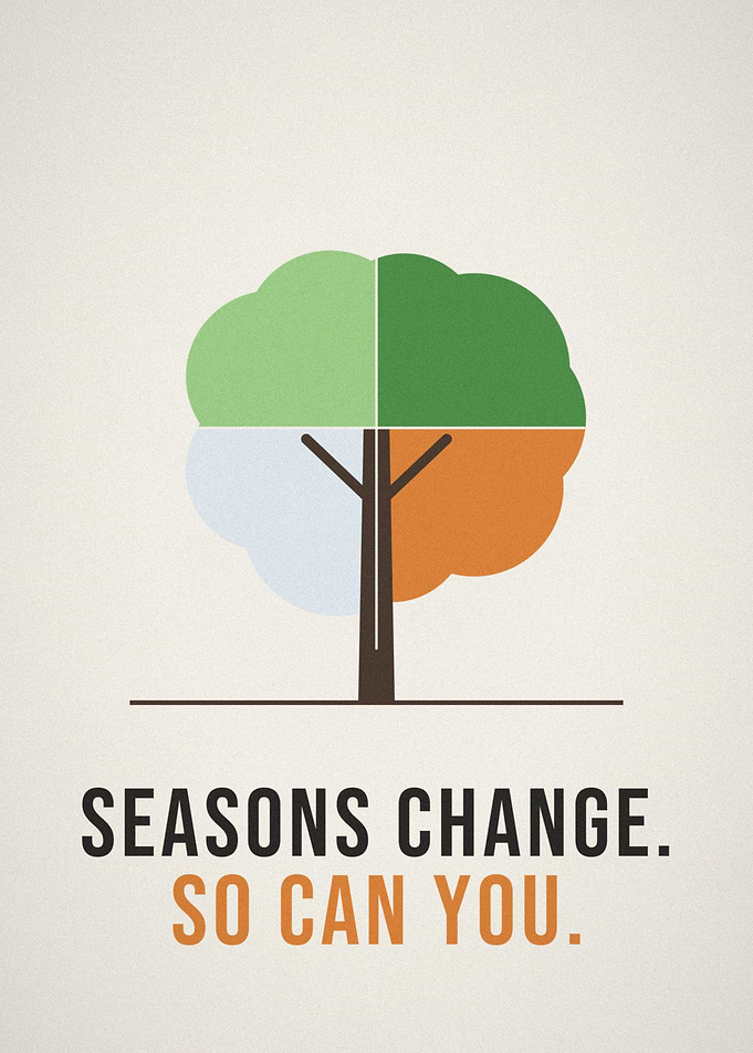 Seasons Change So Can You Four Season Tree Poster