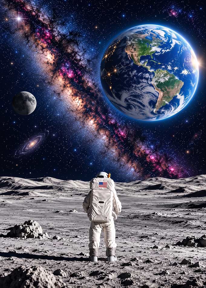 Astronaut Standing on the Moon