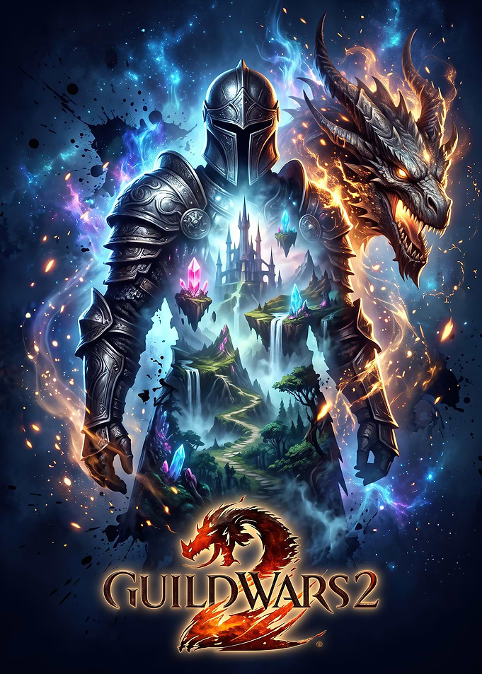 Guild Wars 2 Fantasy Knight Poster