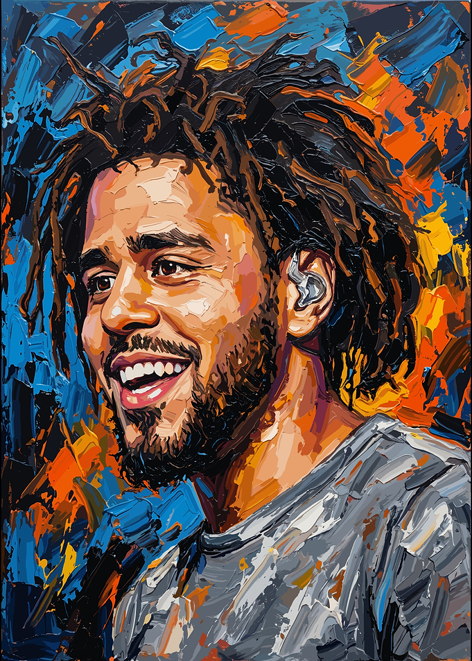 J. Cole Impasto Style Portrait