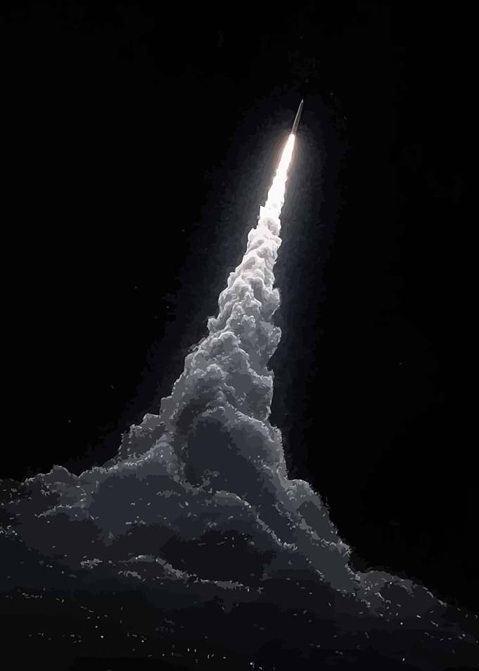 Rocket Launching Into Dark Space