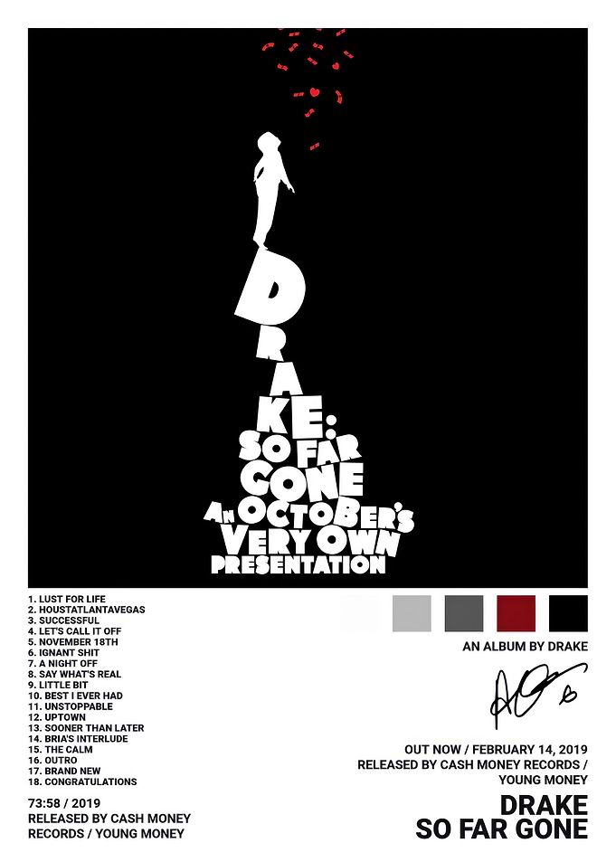 Drake So Far Gone Album Poster