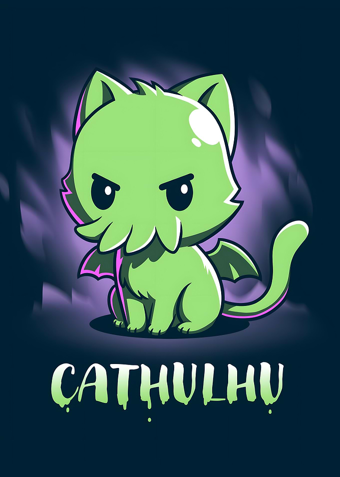 Cute Cathulhu Cat Illustration