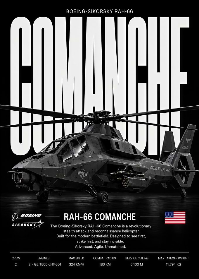 Boeing-Sikorsky RAH-66 Comanche Military Poster
