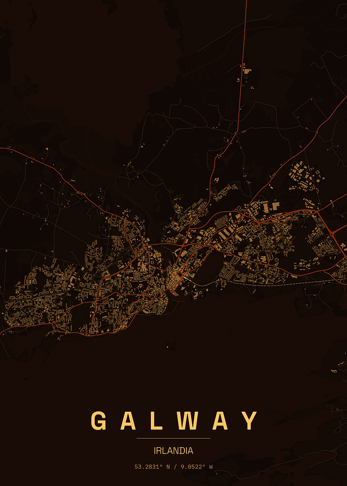 Galway City Map Minimalist Poster