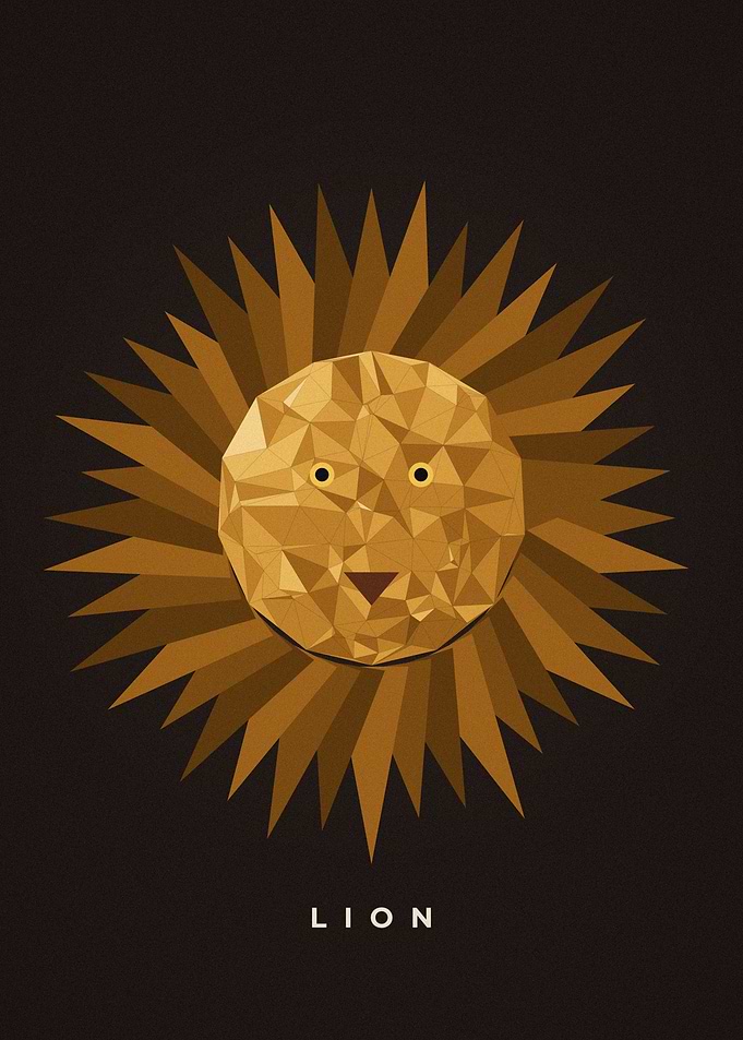 Geometric Lion King Of Beasts Low Poly Art