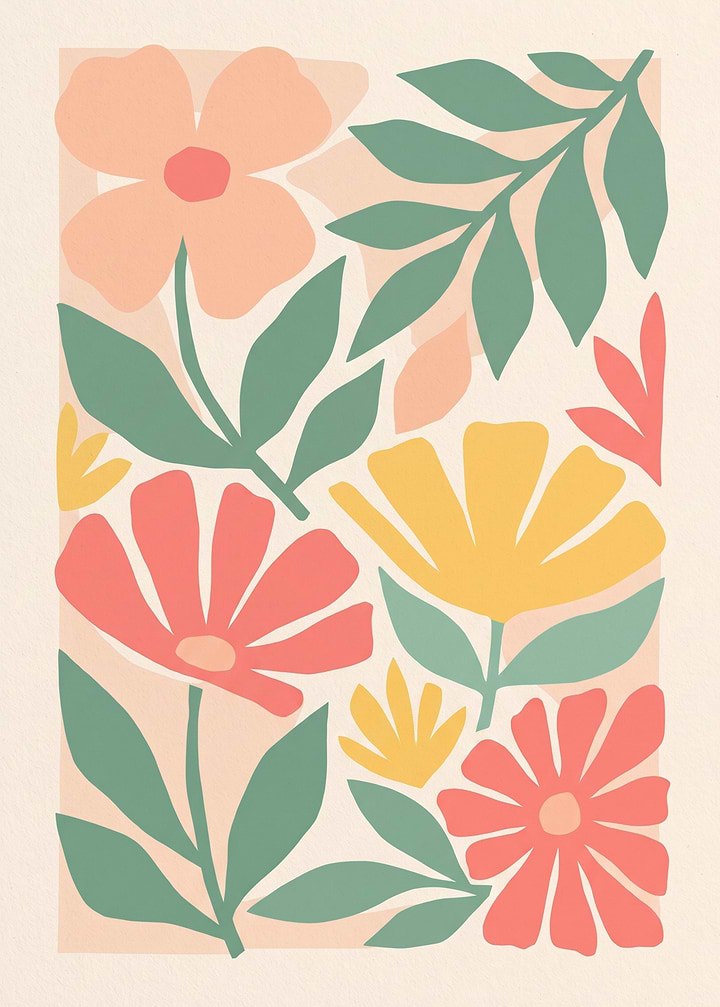Abstract Floral Botanical Art Print
