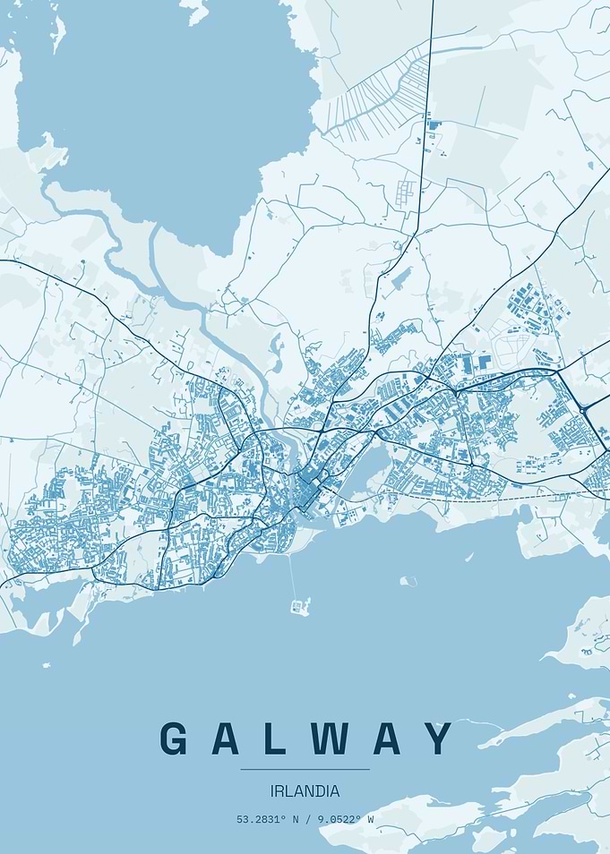 Galway City Map Print