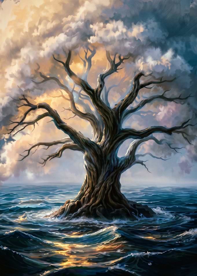 Ancient Tree Rising From The Ocean