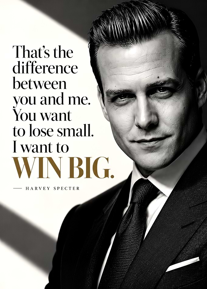 Harvey Specter Inspirational Quote Poster