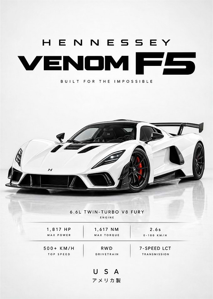 Hennessey Venom F5 Specifications Poster