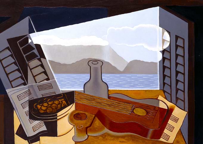 Open Window with Guitar Cubist Painting by Juan Gris