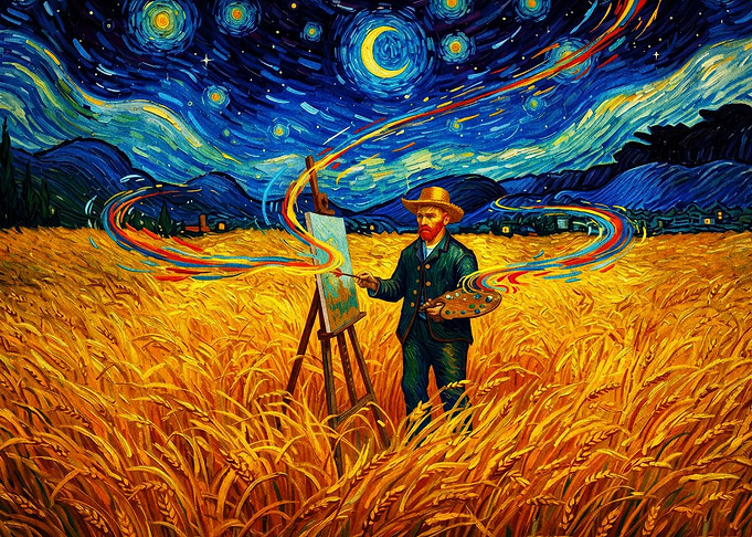 Starry Night Painter Art Poster