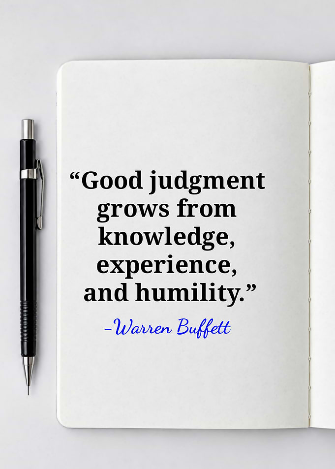 Warren Buffett Inspirational Quote Notebook