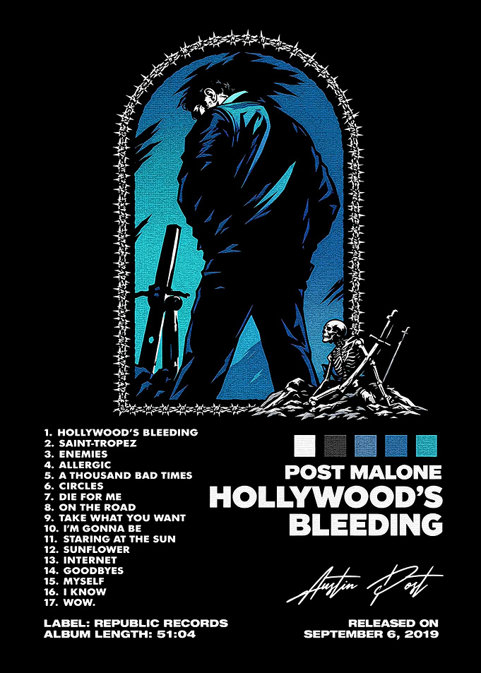 Post Malone Hollywood's Bleeding Album Poster