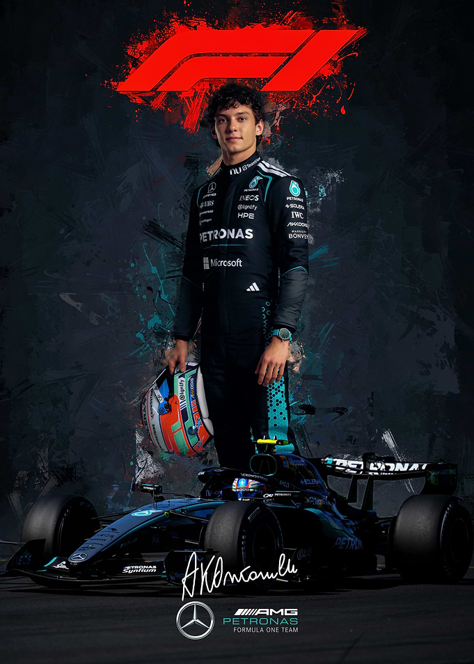 Andrea Kimi Antonelli Mercedes F1 Poster