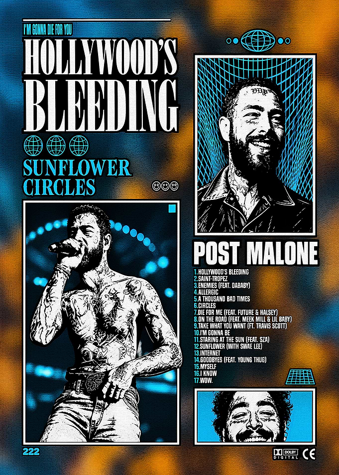 Post Malone Hollywood's Bleeding Poster
