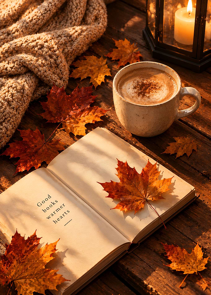 Autumn Reading Scene Inspirational poster