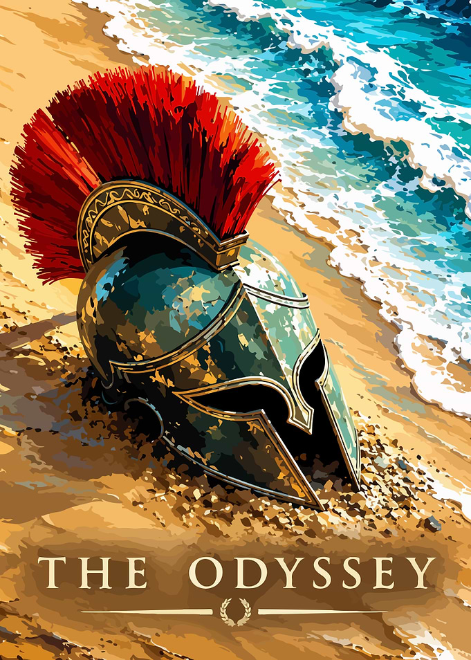 The Odyssey Spartan Helmet Poster