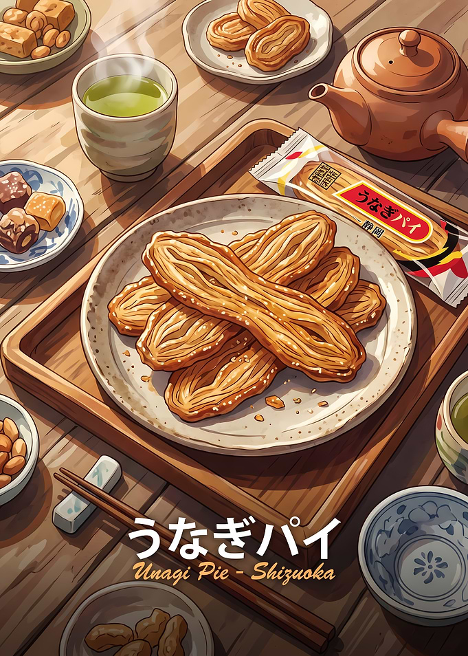 Traditional Japanese Unagi Pie Snack