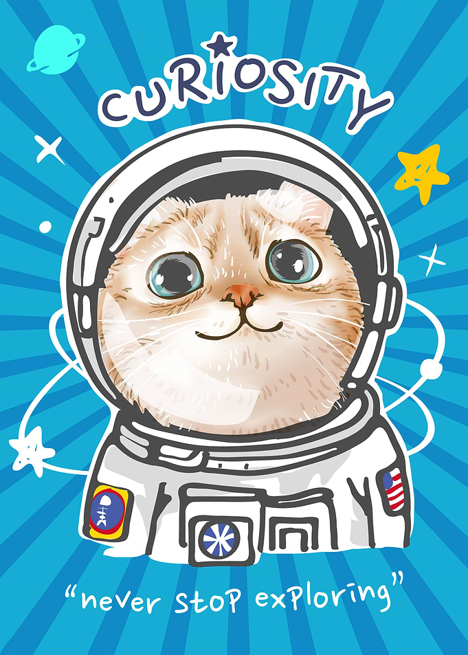 Cute Astronaut Cat CURIOSITY