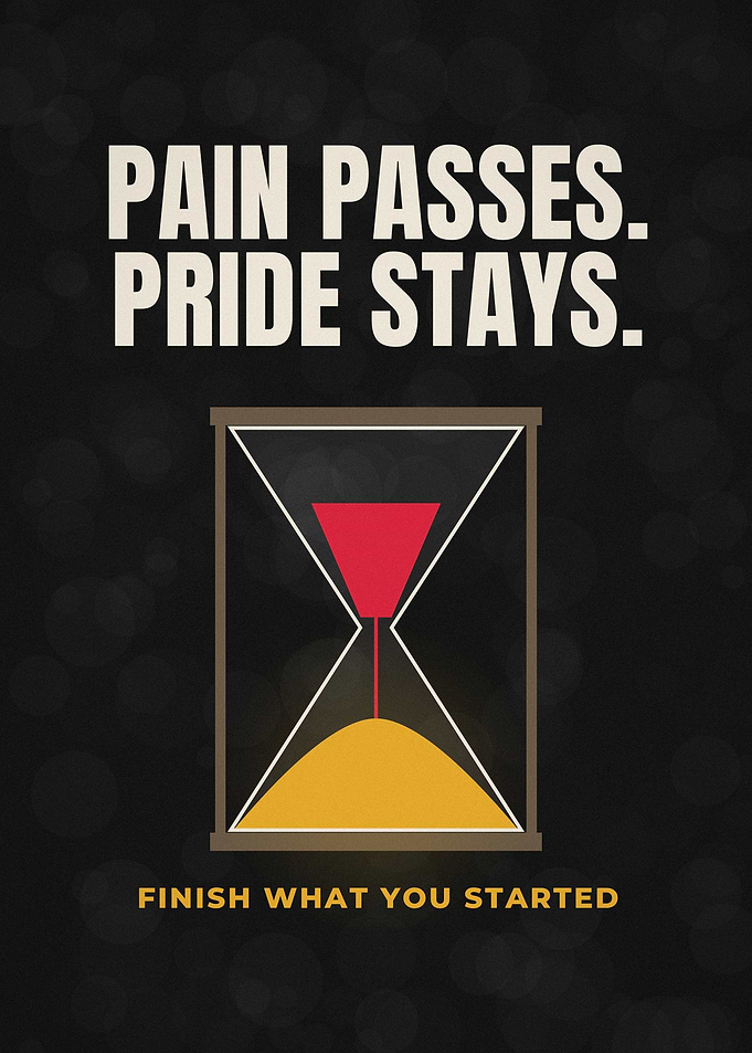 Pain Passes Pride Stays Hourglass Gym Poster