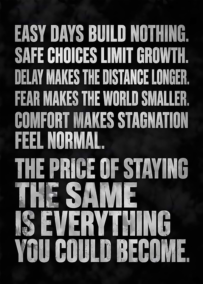 The Price of Staying the Same Stoic Quote Wall Art