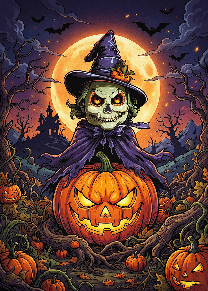 Halloween Witch Pumpkin Gothic Art