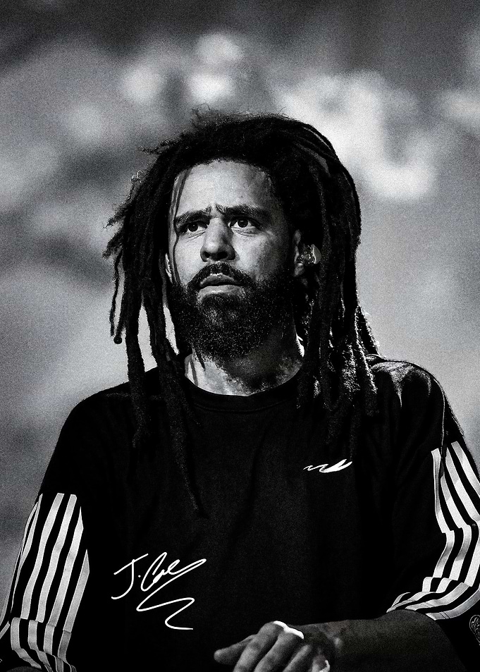 J. Cole Black and White Portrait