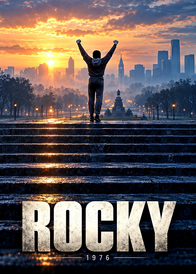 Rocky Balboa Philadelphia Skyline Poster