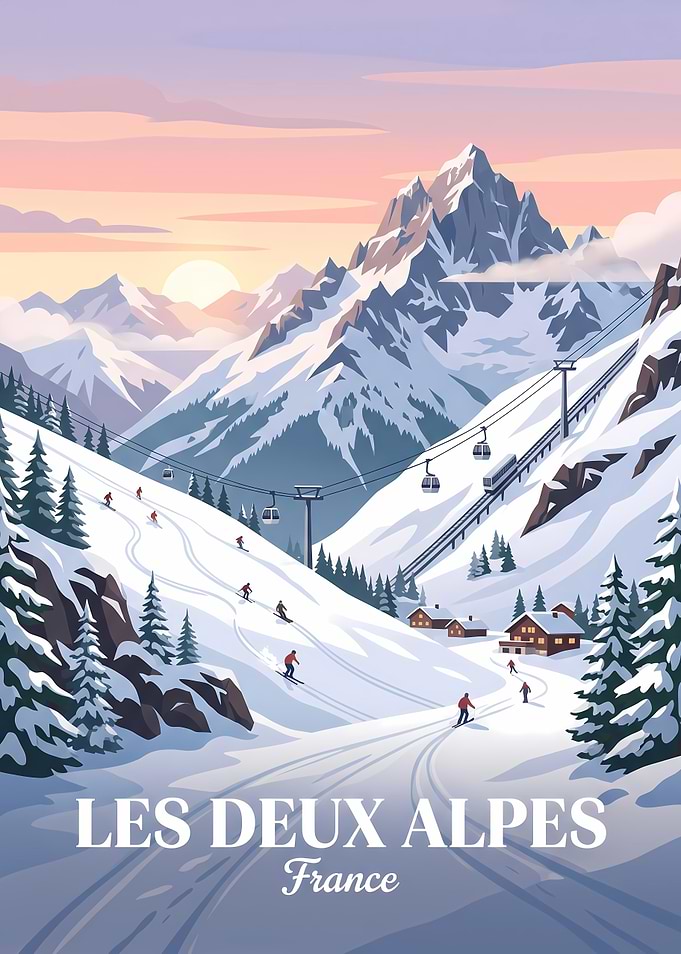 Les Deux Alpes Ski Resort Poster