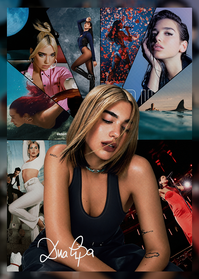 Dua Lipa Photo Collage Poster