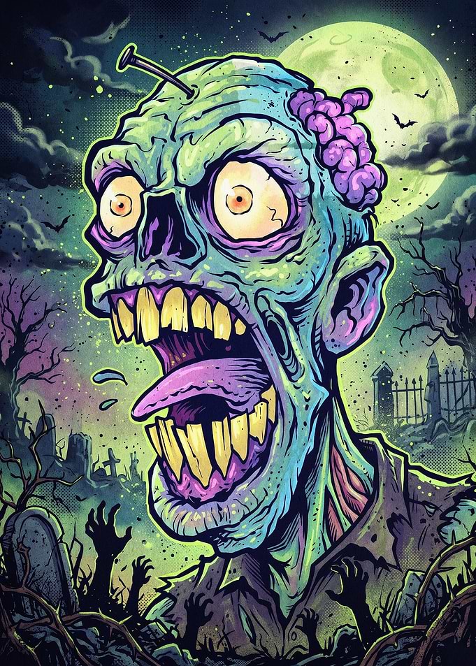 Zombie Monster Spooky Horror Art