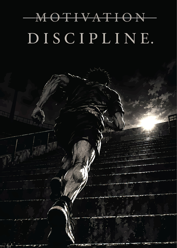 Motivation and Discipline Running Poster