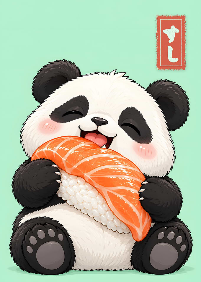 Shiba Inu Eating Ramen Kawaii Poster