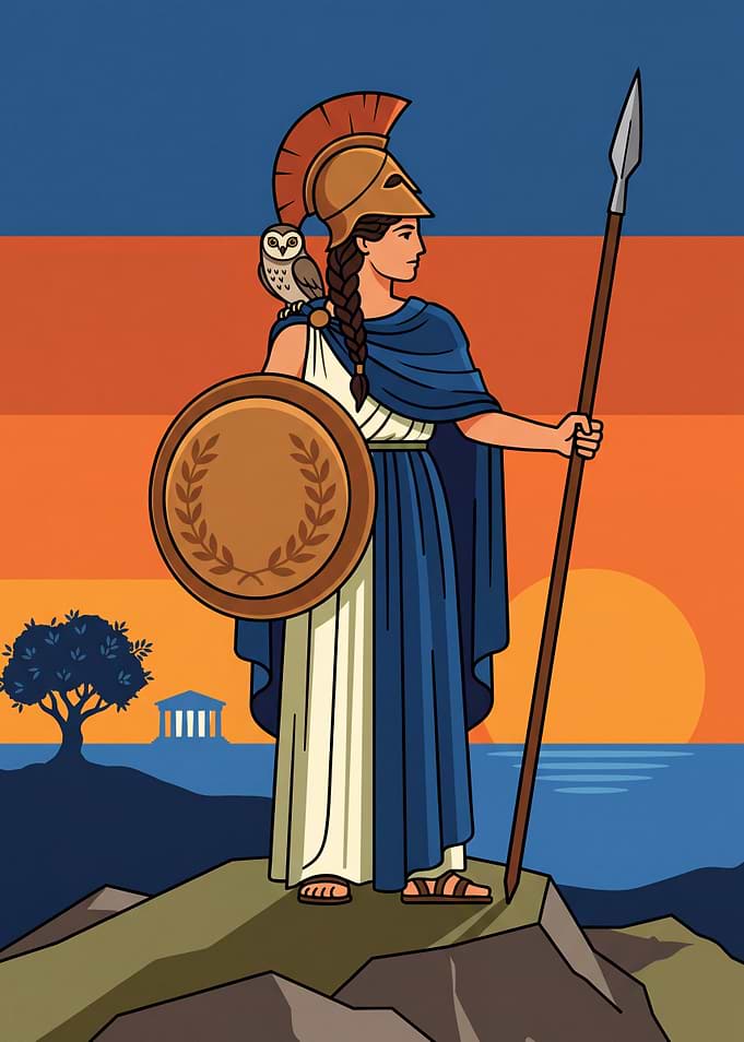 Athena Goddess of Wisdom Illustration