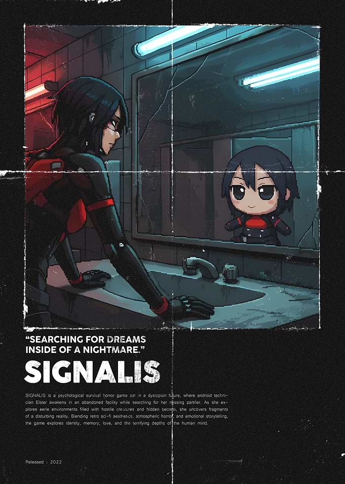 Signalis Elster Mirror Reflection Poster
