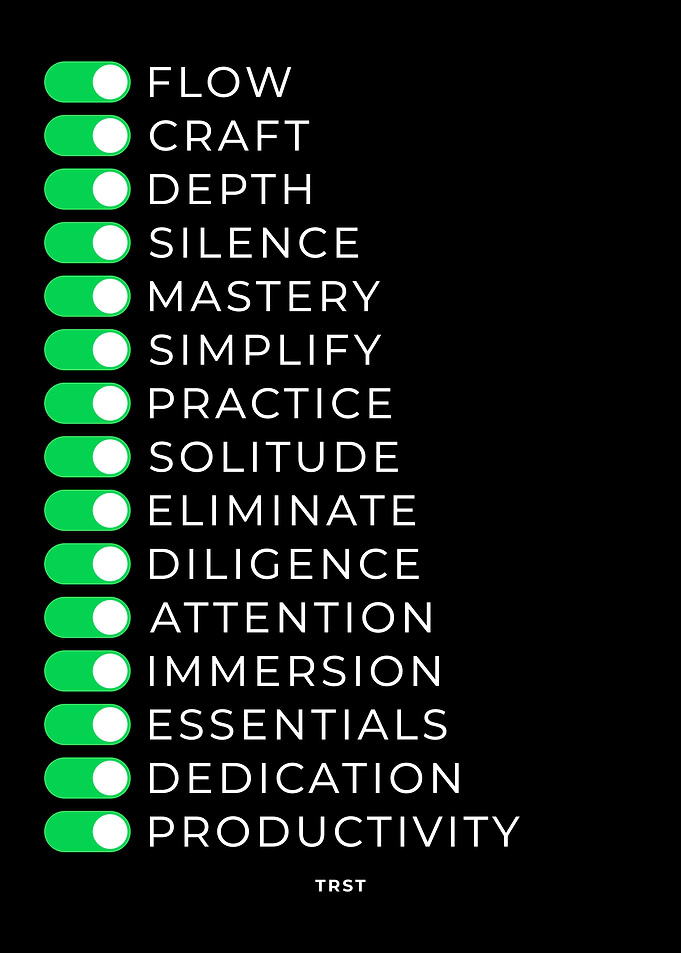 Focus Switches – Deep Work, Mastery, Productivity Office Poster