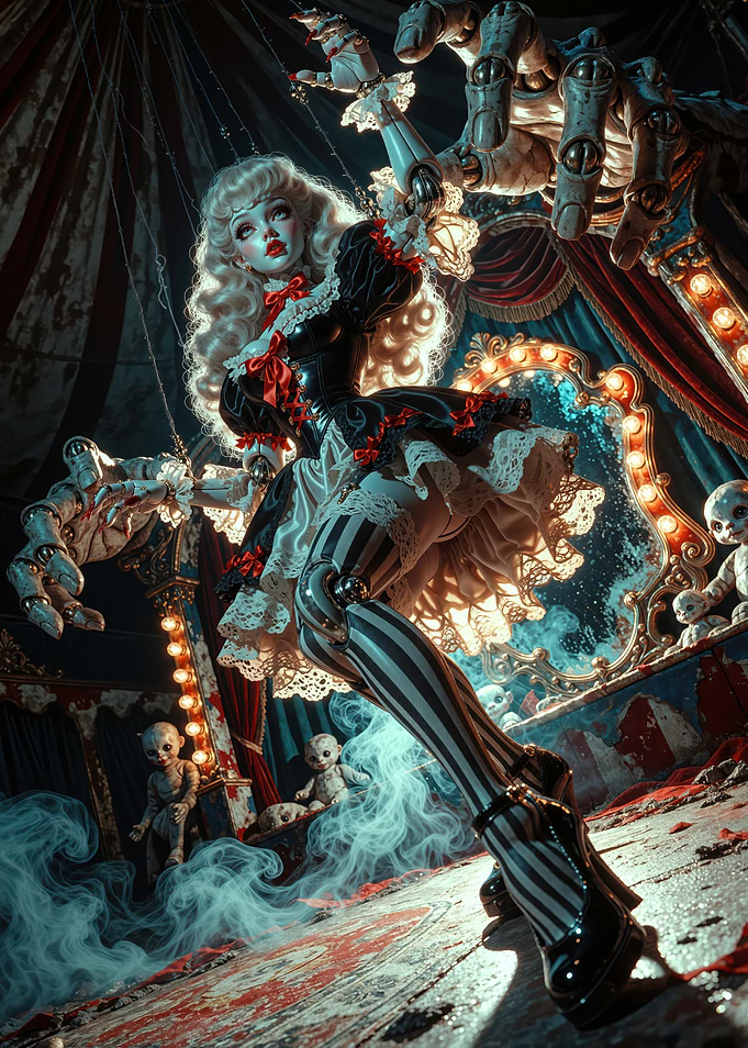 Creepy Marionette Doll in Circus