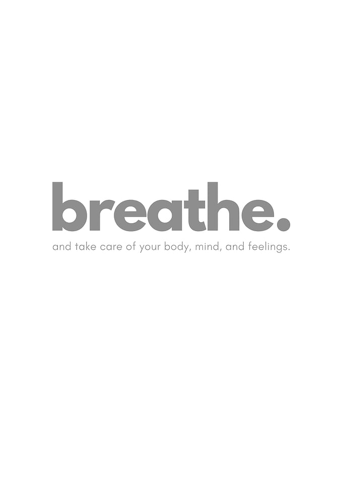 Breathe Inspirational Quote Wall Art