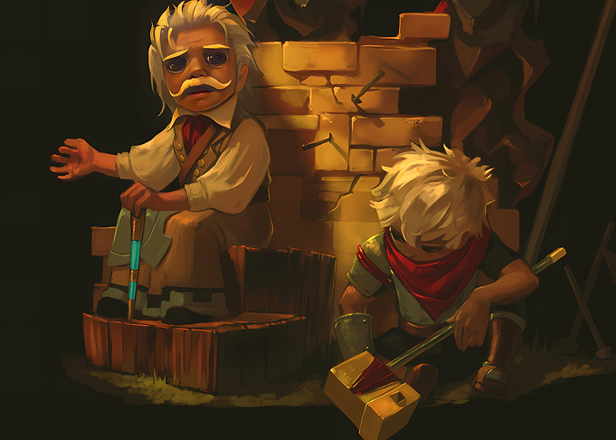 Elder and Apprentice Crafting Scene