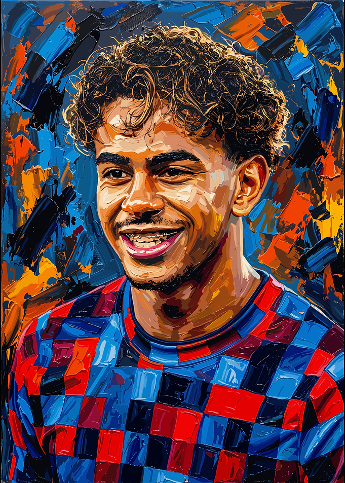 Lamine Yamal Oil Painting Portrait