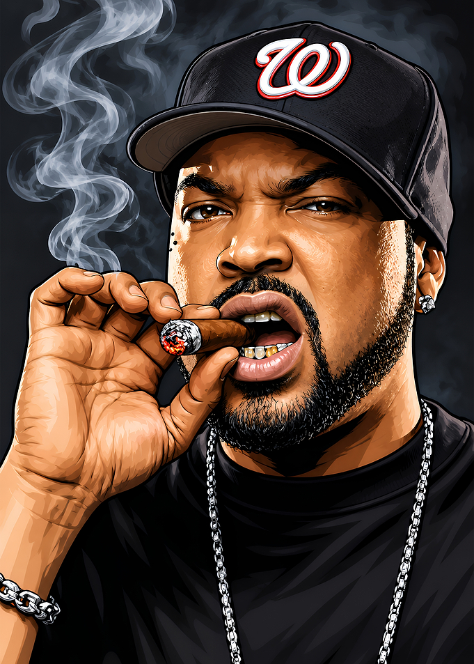 Ice Cube Portrait Illustration