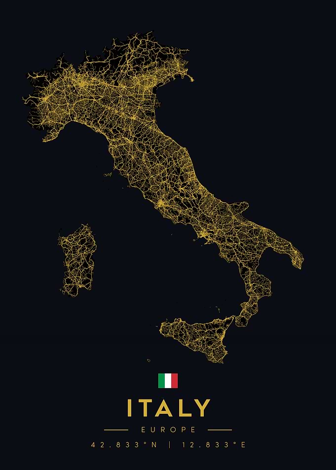 Italy Golden Road Map