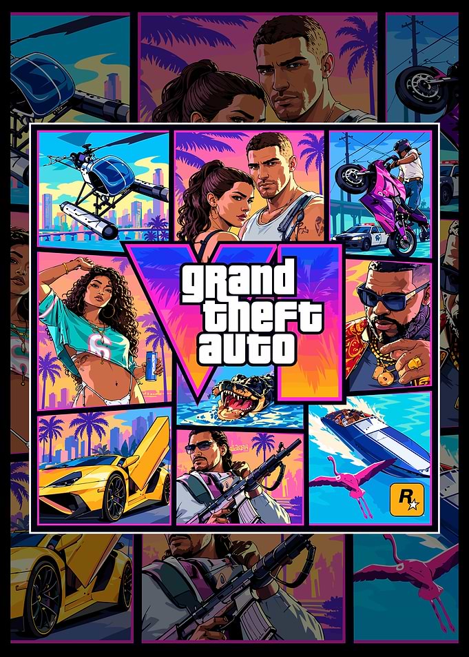 Grand Theft Auto VI Pixel Art Poster