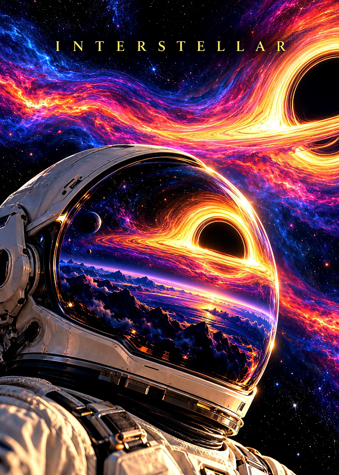 Interstellar Astronaut Black Hole Poster