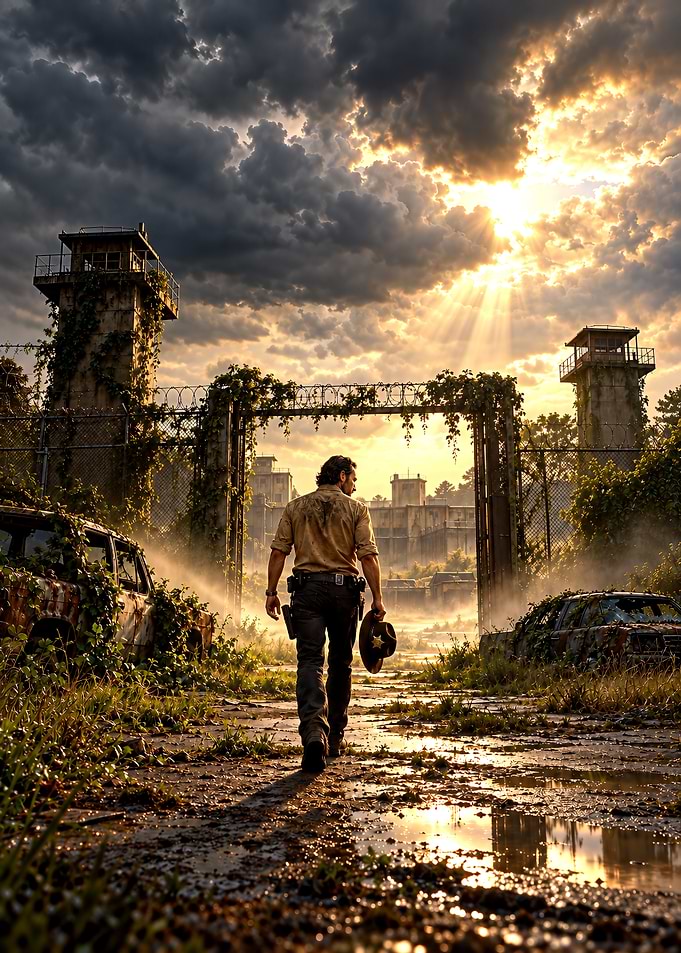 Rick Grimes at the Prison Gates